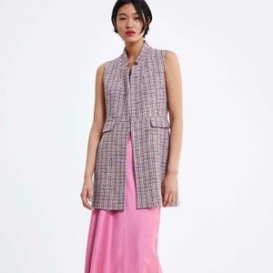 Zara tweed long vest - Small